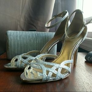 Belle Badgley Mischka Silver Heels